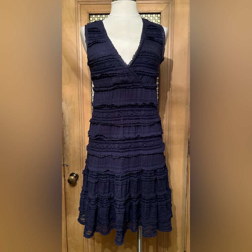 MAX STUDIO blue lace dress L